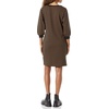 Amazon Essentials Women’s Fleece Blouson Sleeve Boatneck Sweatshirt Dress (Available in Plus Size)(Black Camel Stripe)