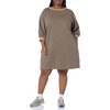 Amazon Essentials Women’s Fleece Blouson Sleeve Boatneck Sweatshirt Dress (Available in Plus Size)(Camel Cheetah)