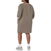 Amazon Essentials Women’s Fleece Blouson Sleeve Boatneck Sweatshirt Dress (Available in Plus Size)(Camel Cheetah)