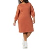 Amazon Essentials Women’s Fleece Blouson Sleeve Boatneck Sweatshirt Dress (Available in Plus Size)(Caramel)