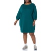 Amazon Essentials Women’s Fleece Blouson Sleeve Boatneck Sweatshirt Dress (Available in Plus Size)(Dark Green Heather)