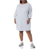 Amazon Essentials Women’s Fleece Blouson Sleeve Boatneck Sweatshirt Dress (Available in Plus Size)(Grey Heather)