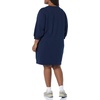 Amazon Essentials Women’s Fleece Blouson Sleeve Boatneck Sweatshirt Dress (Available in Plus Size)(Navy)