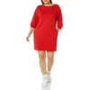 Amazon Essentials Women’s Fleece Blouson Sleeve Boatneck Sweatshirt Dress (Available in Plus Size)(Red)