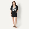 Amazon Essentials Women’s Halter One Piece Swimsuit(Cream Black Floral)