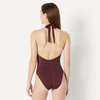 Amazon Essentials Women’s Halter One Piece Swimsuit(Deep Brown)