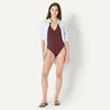 Amazon Essentials Women’s Halter One Piece Swimsuit(Deep Brown)