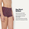 Amazon Essentials Women’s High Rise Boy Short Swim Bikini Bottom(Brick Red Lilac Leopard)