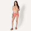 Amazon Essentials Women’s High Rise Boy Short Swim Bikini Bottom(Bright Poppy Red Folk Floral)