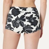 Amazon Essentials Women’s High Rise Boy Short Swim Bikini Bottom(Cream Black Floral)