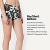 Amazon Essentials Women’s High Rise Boy Short Swim Bikini Bottom(Cream Black Floral)