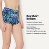 Amazon Essentials Women’s High Rise Boy Short Swim Bikini Bottom(Deep Blue Paisley)