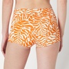 Amazon Essentials Women’s High Rise Boy Short Swim Bikini Bottom(Rust Orange Abstract Palms)
