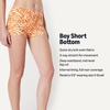 Amazon Essentials Women’s High Rise Boy Short Swim Bikini Bottom(Rust Orange Abstract Palms)