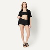 Amazon Essentials Women’s High Rise Boy Short Swim Bikini Bottom(Washed Black)