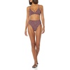 Amazon Essentials Women’s High Waist High Leg Bikini Bottom(Brick Red Leopard)