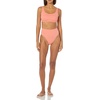 Amazon Essentials Women’s High Waist High Leg Bikini Bottom(Coral Pink)