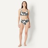 Amazon Essentials Women’s High Waist High Leg Bikini Bottom(Cream Black Floral)