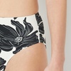 Amazon Essentials Women’s High Waist High Leg Bikini Bottom(Cream Black Floral)