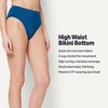 Amazon Essentials Women’s High Waist High Leg Bikini Bottom(Deep Blue)