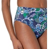 Amazon Essentials Women’s High Waist High Leg Bikini Bottom(Deep Blue Paisley)