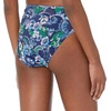 Amazon Essentials Women’s High Waist High Leg Bikini Bottom(Deep Blue Paisley)