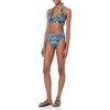 Amazon Essentials Women’s High Waist High Leg Bikini Bottom(Deep Blue Paisley)