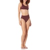 Amazon Essentials Women’s High Waist High Leg Bikini Bottom(Deep Brown)