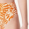 Amazon Essentials Women’s High Waist High Leg Bikini Bottom(Rust Orange Abstract Palms)