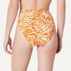 Amazon Essentials Women’s High Waist High Leg Bikini Bottom(Rust Orange Abstract Palms)