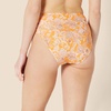 Amazon Essentials Women’s High Waist High Leg Bikini Bottom(Yellow Multi Folk Floral)