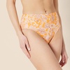 Amazon Essentials Women’s High Waist High Leg Bikini Bottom(Yellow Multi Folk Floral)