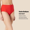 Amazon Essentials Women’s High Waist Swim Bottom (Available in Plus Size)(Brick Red Leopard)