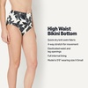 Amazon Essentials Women’s High Waist Swim Bottom (Available in Plus Size)(Cream Black Floral)