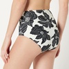 Amazon Essentials Women’s High Waist Swim Bottom (Available in Plus Size)(Cream Black Floral)