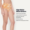 Amazon Essentials Women’s High Waist Swim Bottom (Available in Plus Size)(Rust Orange Abstract Palms)
