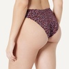 Amazon Essentials Women’s High-Rise High-Leg Swim Bikini Bottom(Brick Red Lilac Leopard)