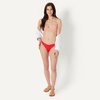 Amazon Essentials Women’s High-Rise High-Leg Swim Bikini Bottom(Bright Poppy Red)