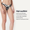 Amazon Essentials Women’s High-Rise High-Leg Swim Bikini Bottom(Cream Black Floral)