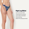 Amazon Essentials Women’s High-Rise High-Leg Swim Bikini Bottom(Deep Blue Paisley)