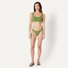 Amazon Essentials Women’s High-Rise High-Leg Swim Bikini Bottom(Olive)