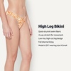 Amazon Essentials Women’s High-Rise High-Leg Swim Bikini Bottom(Rust Orange Abstract Palms)