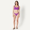 Amazon Essentials Women’s High-Rise High-Leg Swim Bikini Bottom(Violet)