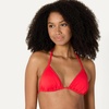 Amazon Essentials Women’s Light Support Triangle Bikini Top with Removable Cups(Bright Poppy Red)
