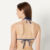 Amazon Essentials Women’s Light Support Triangle Bikini Top with Removable Cups(Deep Blue)