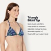 Amazon Essentials Women’s Light Support Triangle Bikini Top with Removable Cups(Deep Blue Paisley)