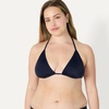 Amazon Essentials Women’s Light Support Triangle Bikini Top with Removable Cups(Navy)