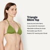 Amazon Essentials Women’s Light Support Triangle Bikini Top with Removable Cups(Olive)