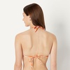 Amazon Essentials Women’s Light Support Triangle Bikini Top with Removable Cups(Rust Orange Abstract Palms)