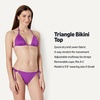 Amazon Essentials Women’s Light Support Triangle Bikini Top with Removable Cups(Violet)